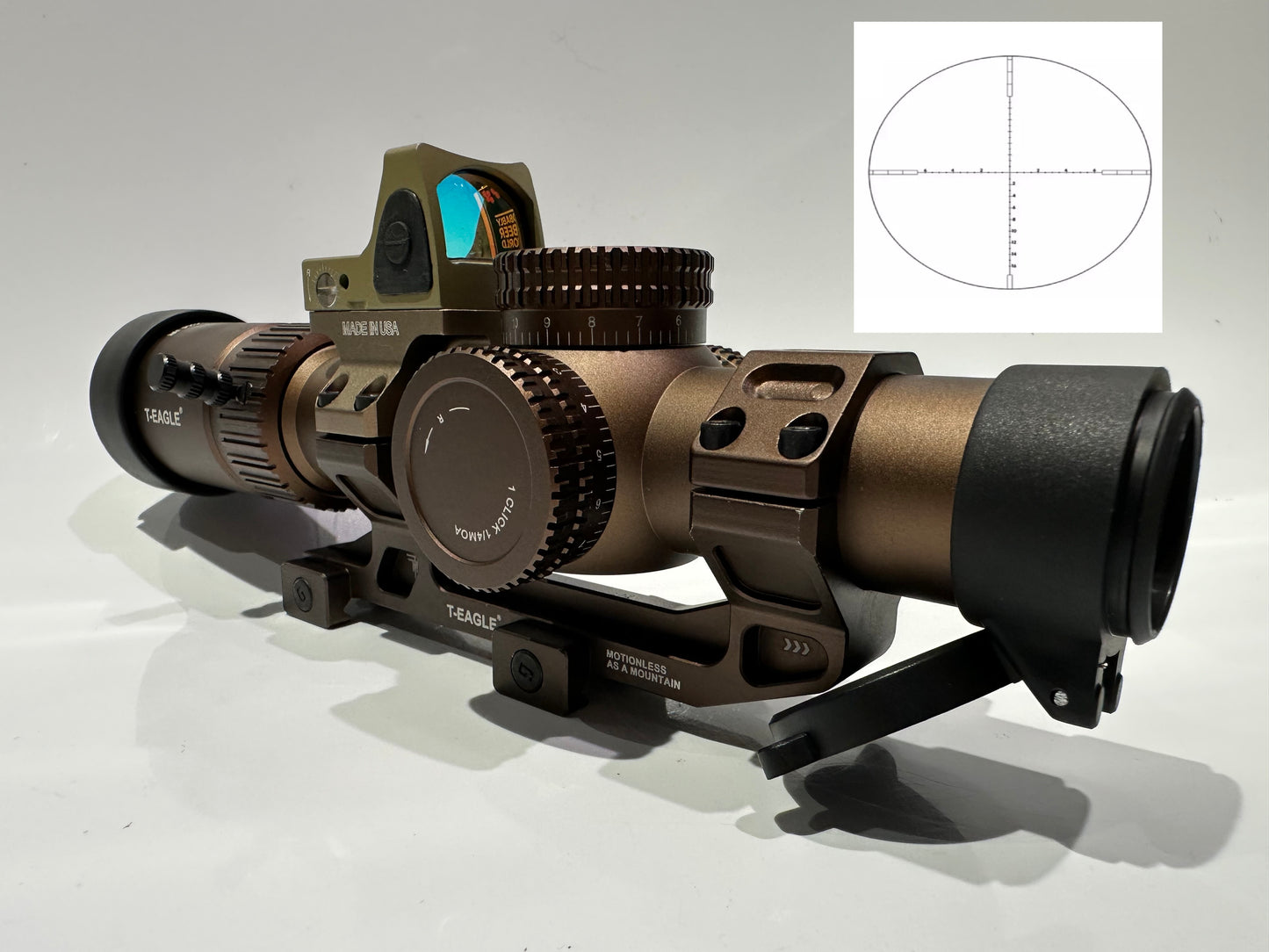 LPVO 1.2-6X24 Rifle scope illuminated reticule.