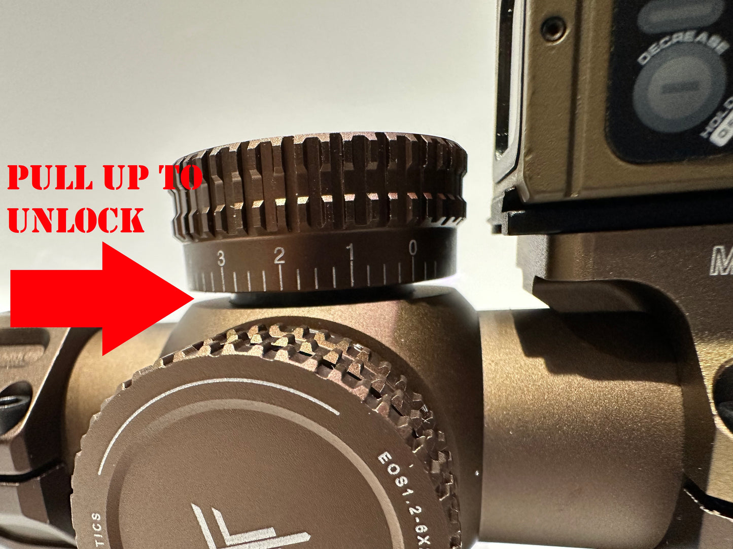 LPVO 1.2-6X24 Rifle scope illuminated reticule.