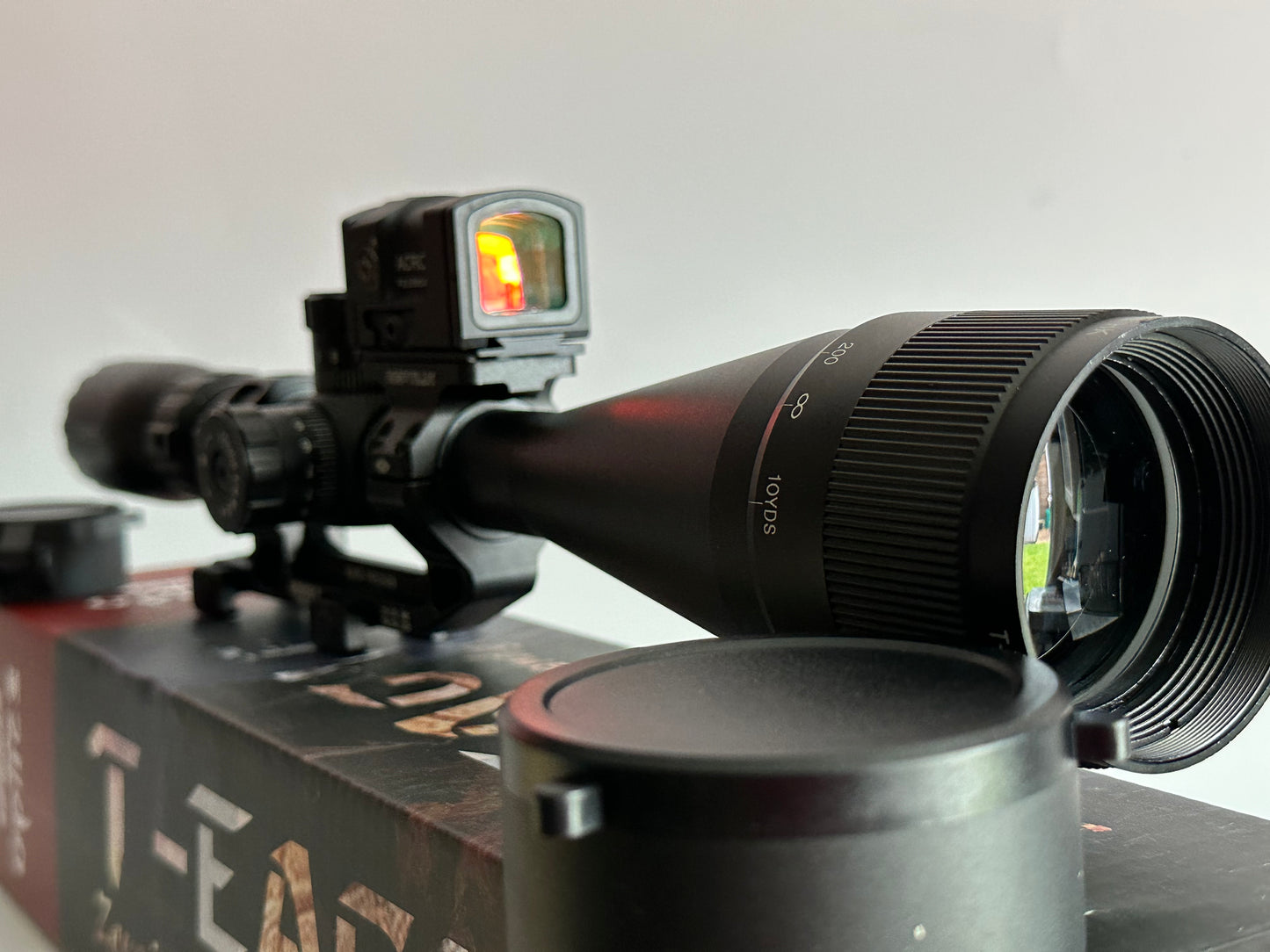 6-24X50 DMR Rifle scope illuminated reticle + ACRO Red dot sight