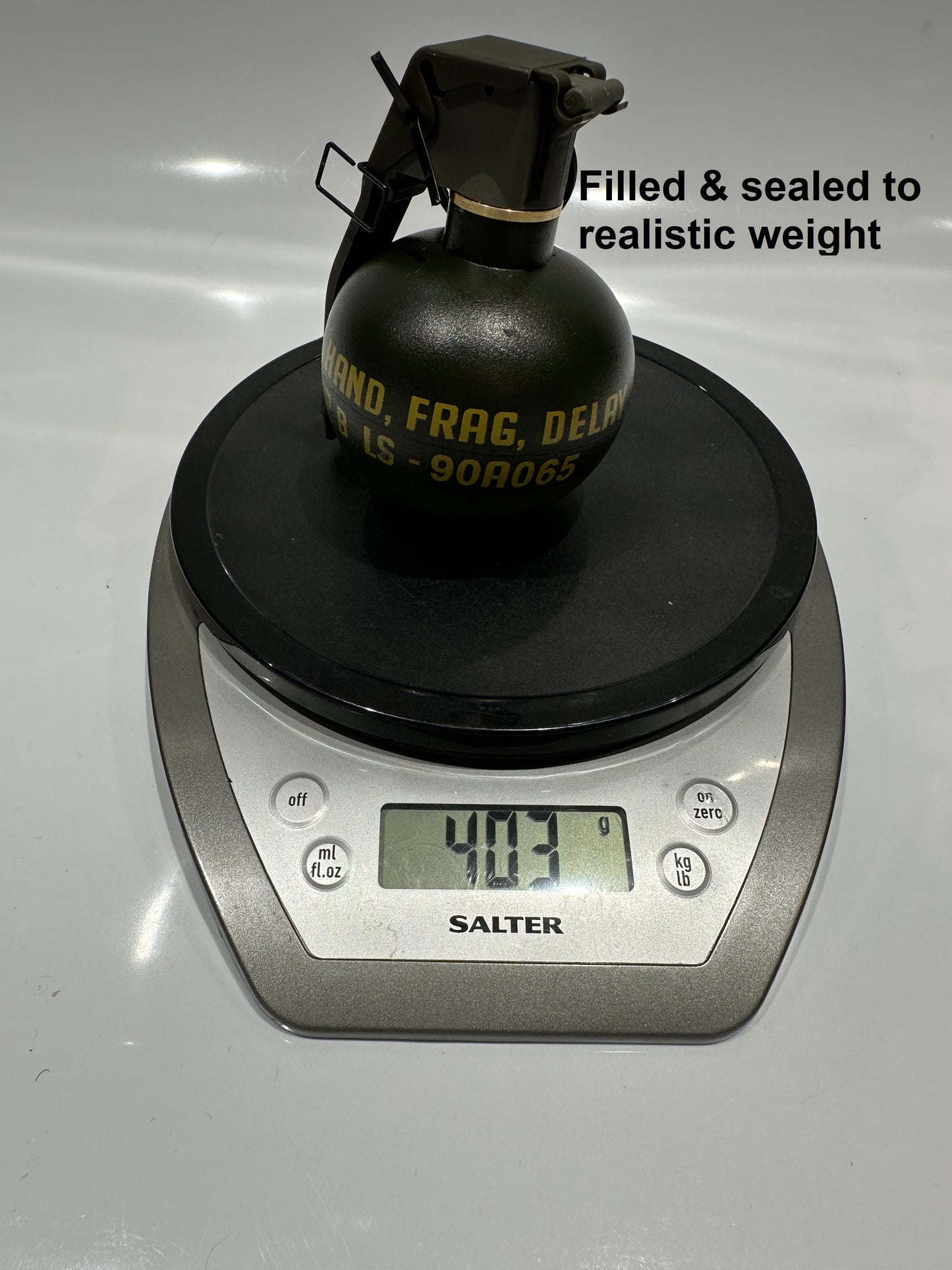 Realistic weight M67, Pineapple Frag or Stick Grenade Customised (PROP)