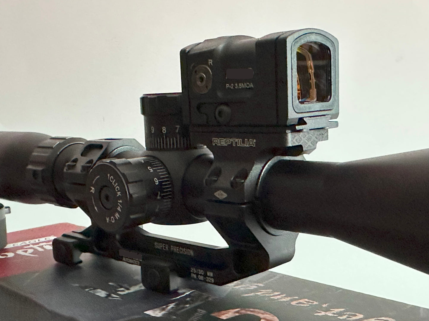 6-24X50 DMR Rifle scope illuminated reticle + ACRO Red dot sight