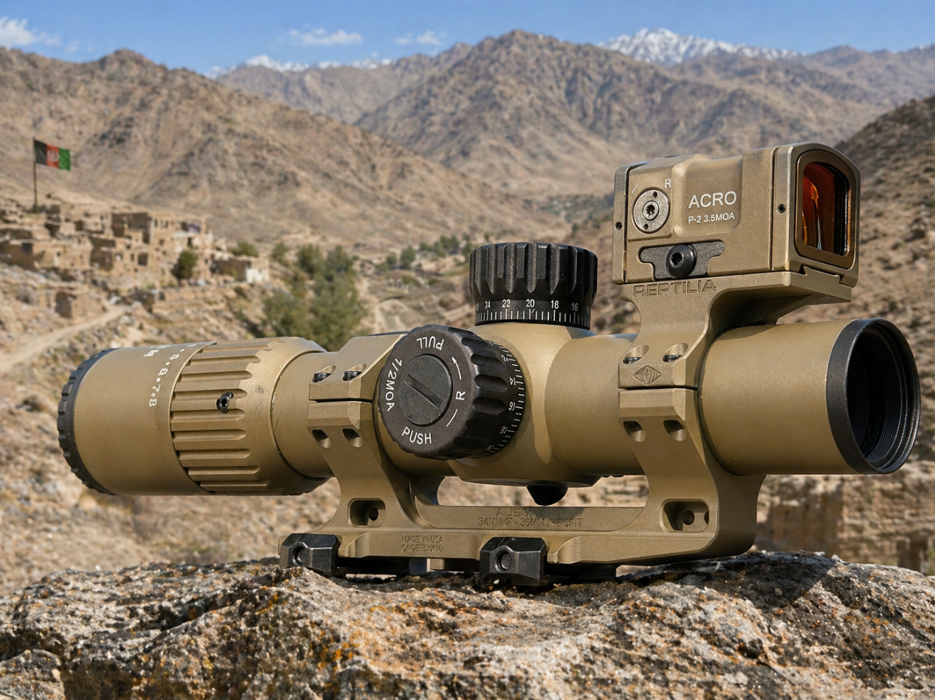 Monstrum Spectre 34mm tube SFP FDE 1-8X28 LPVO with Red Dot