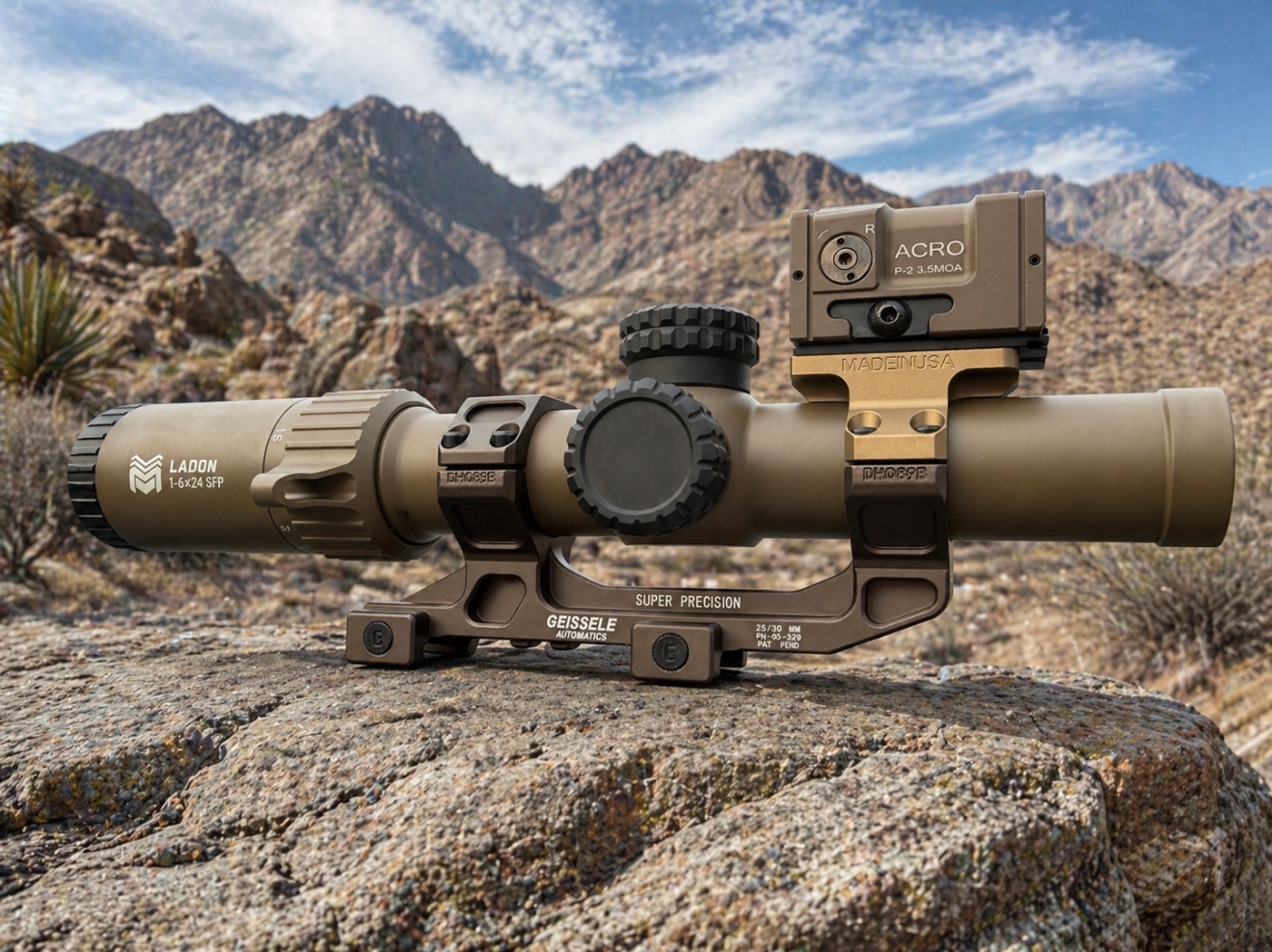 MONSTRUM LADON 1-6X24 FDE LPVO with Red Dot SFP
