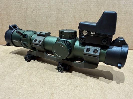 Green KS1 LPVO 1.2-6 x 24 British Army Rifle scope + RMR Red dot sight