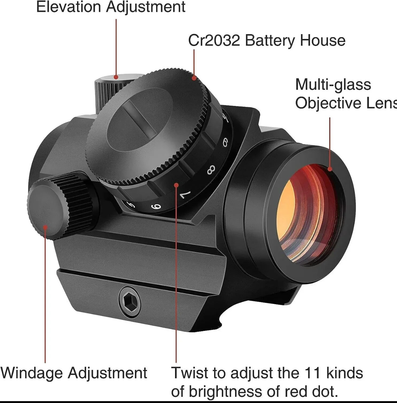 Toy T-2 style Dot Reflex Holographic Sight Scope Airsoft