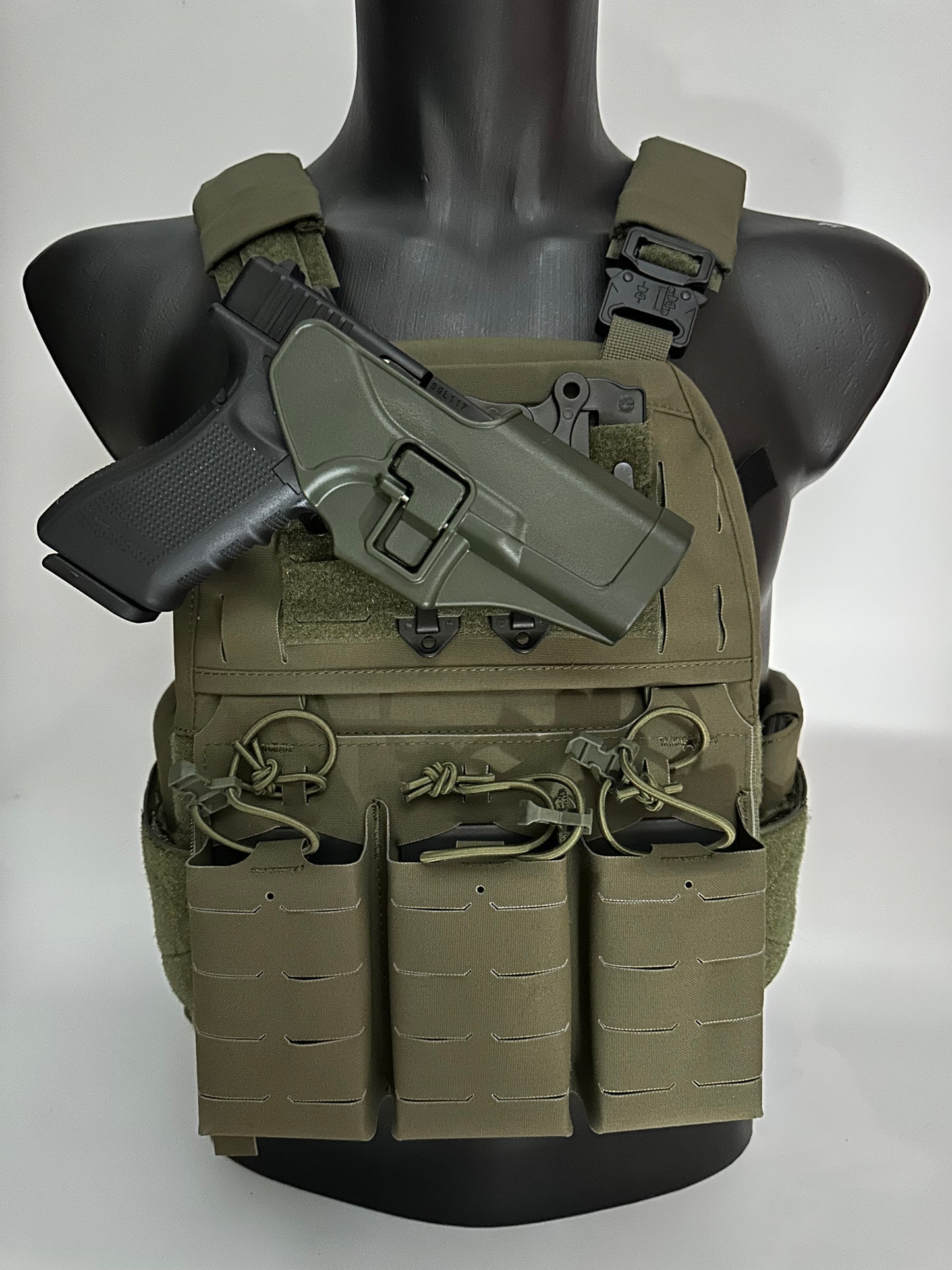 V5 FCPC Tactical Plate Carrier Ranger Green size 38"-44" chest Airsoft Plates included