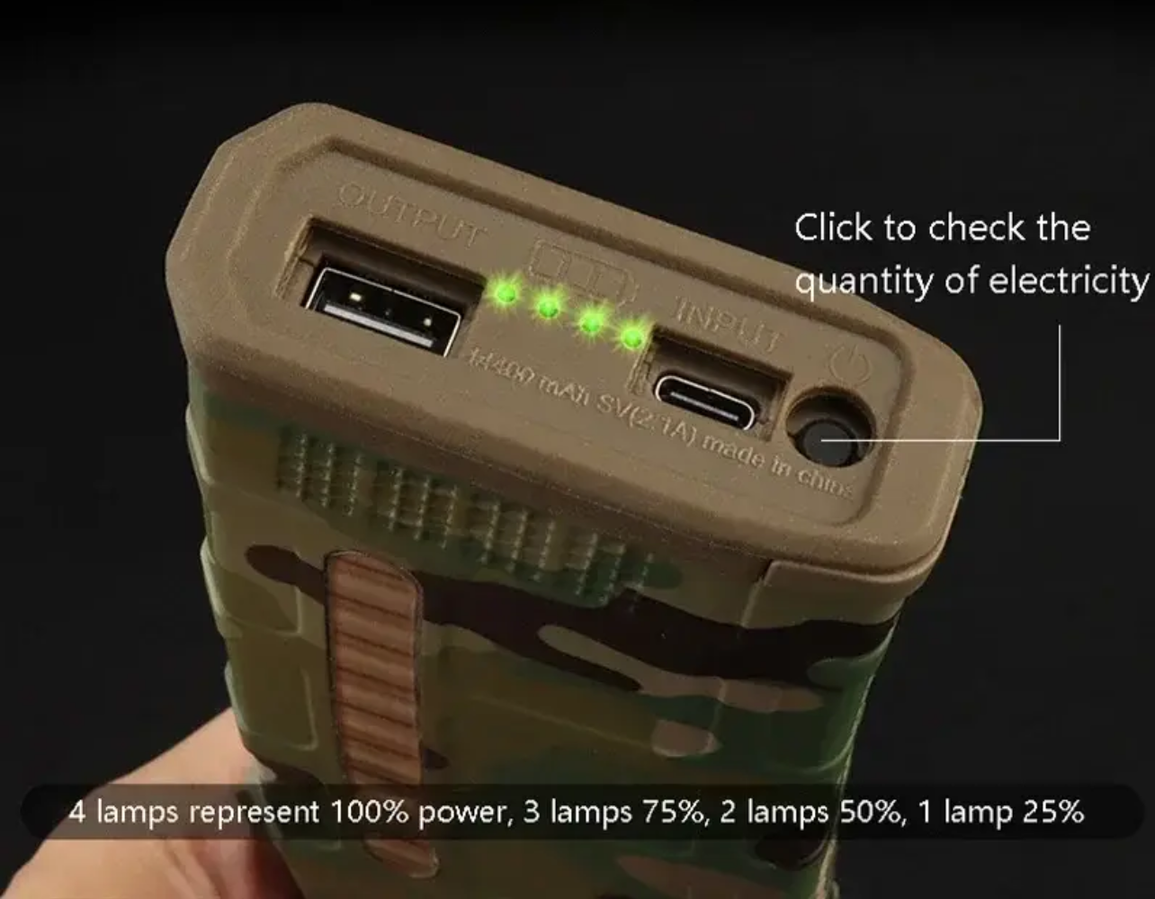 PMAG Battery power bank 3500mah USB connection with 2x inert bullets