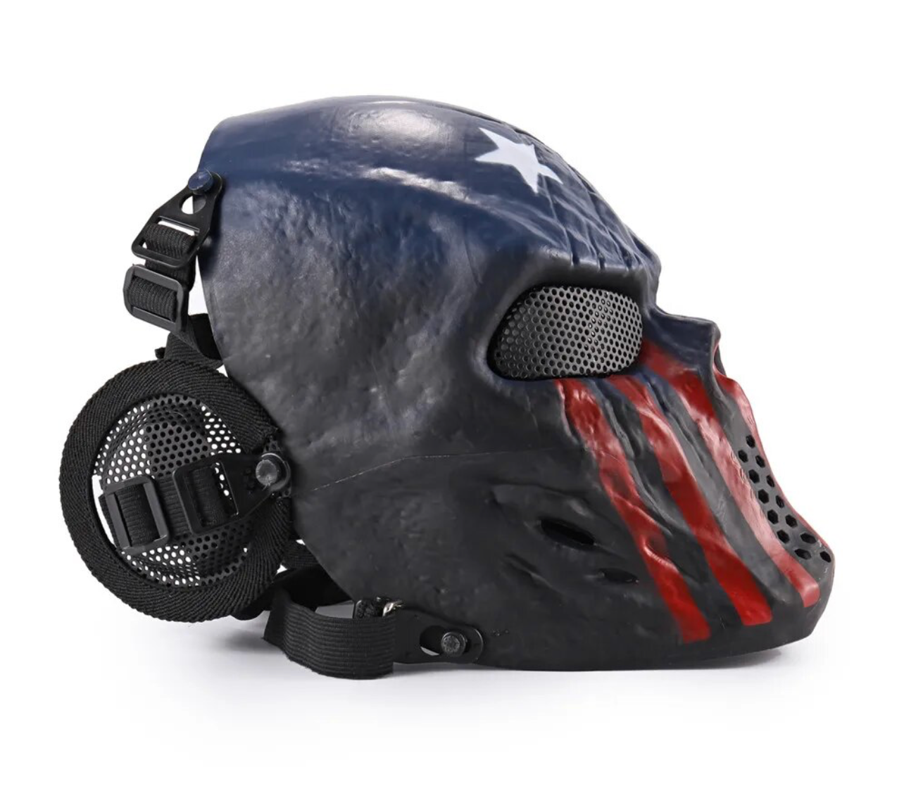 Full Face Airsoft Tactical Skull Mask with Ear Protection