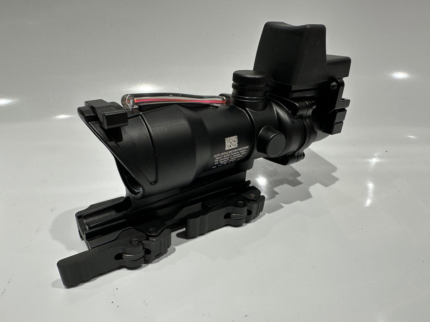 Quick Release ACOG 4x32 Illuminated Red Chevron Sight Airsoft RMR Red Dot