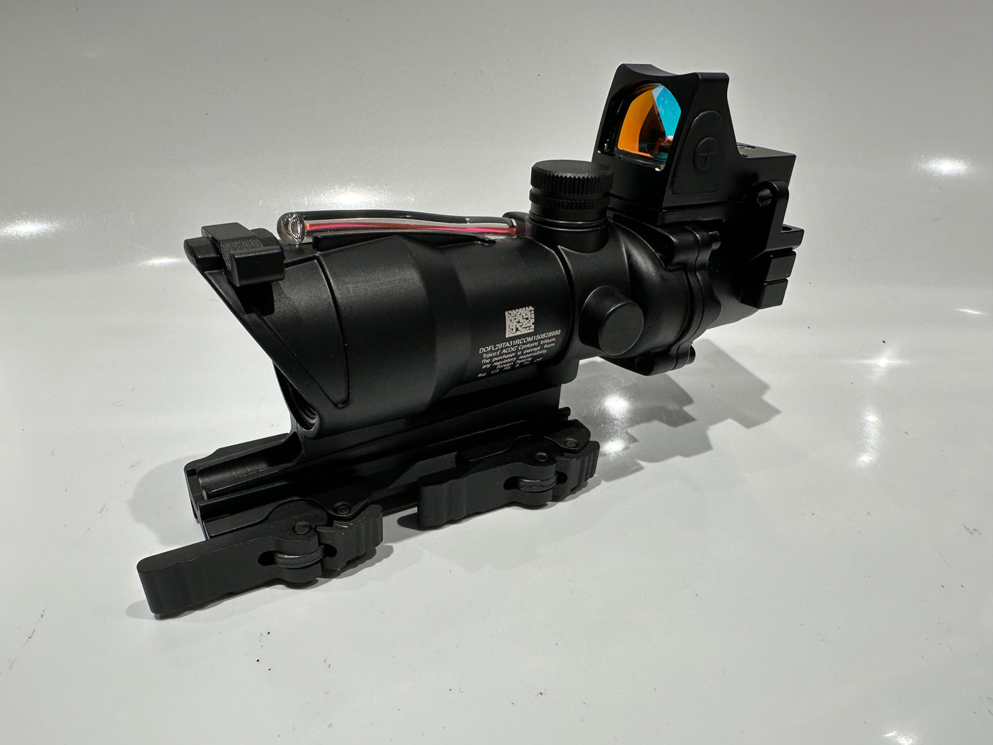 Quick Release ACOG 4x32 Illuminated Red Chevron Sight Airsoft RMR Red Dot