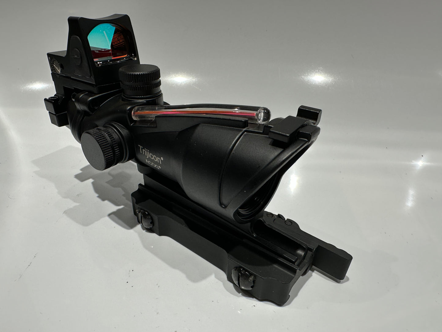 Quick Release ACOG 4x32 Illuminated Red Chevron Sight Airsoft RMR Red Dot