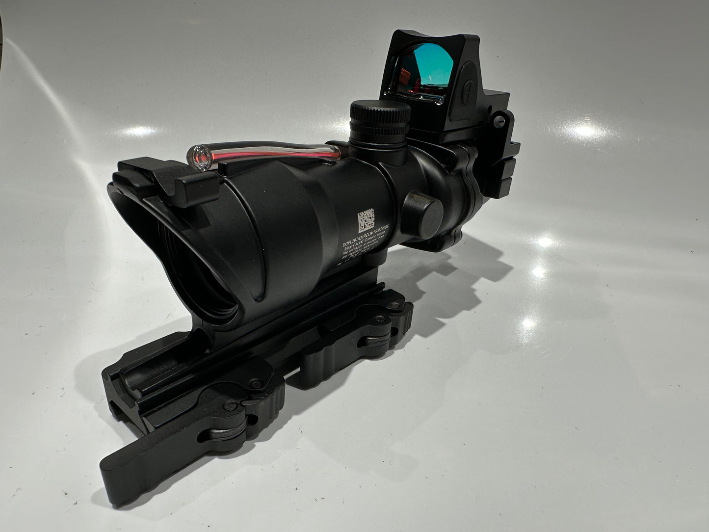 Quick Release ACOG 4x32 Illuminated Red Chevron Sight Airsoft RMR Red Dot