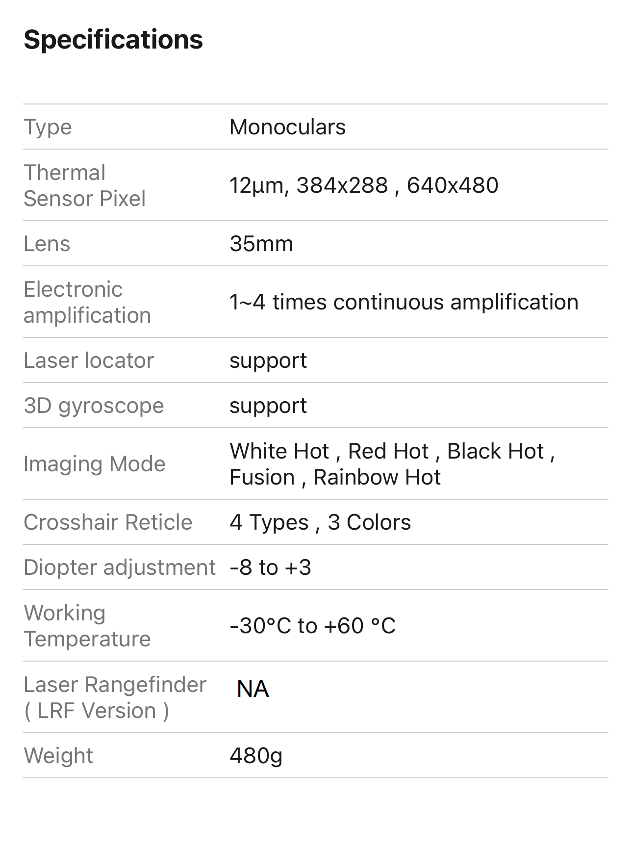 Thermal Image sight TI Rifle Sight picatinny