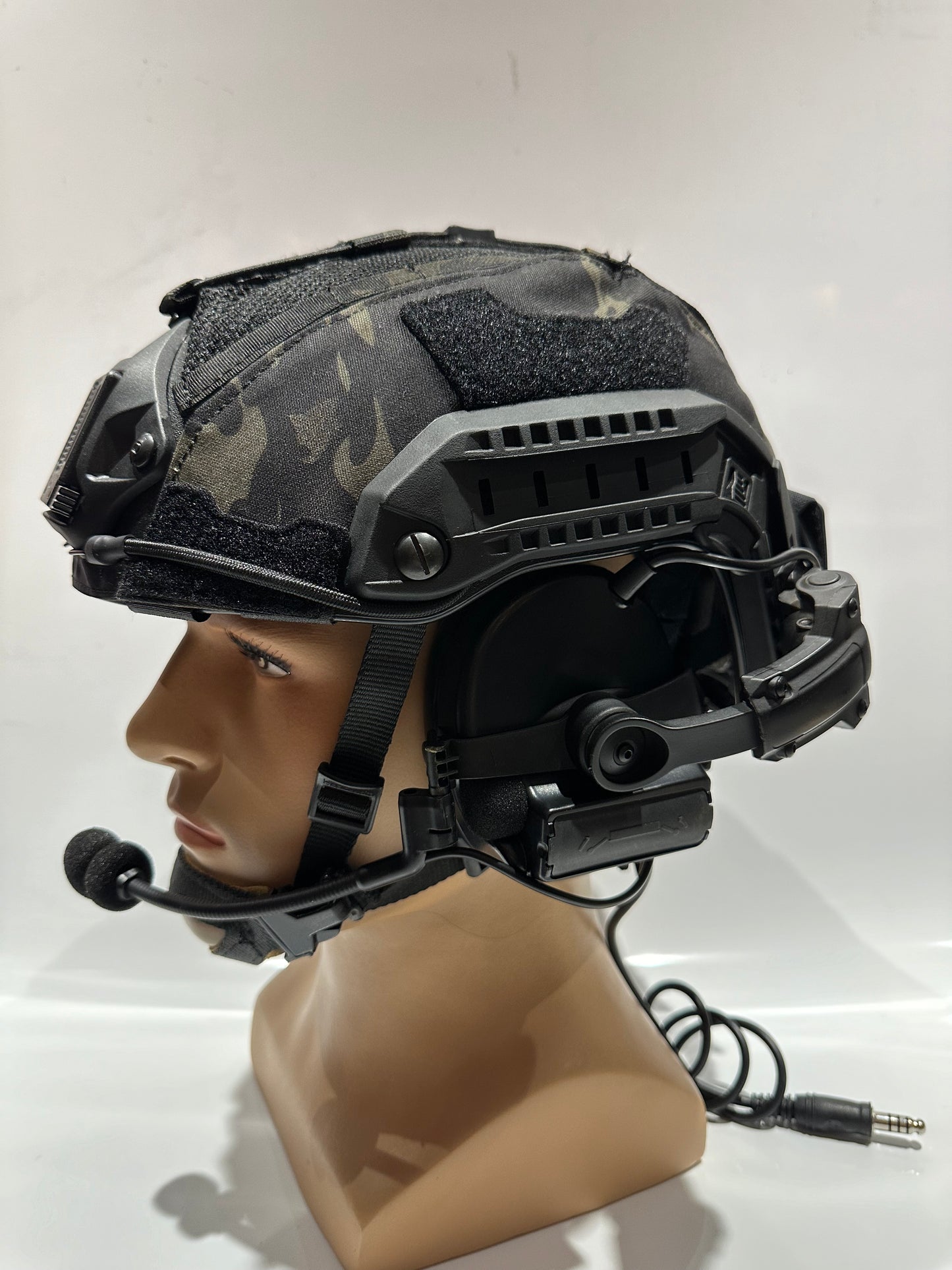 Maritime fast helmet Multicam Black with headset