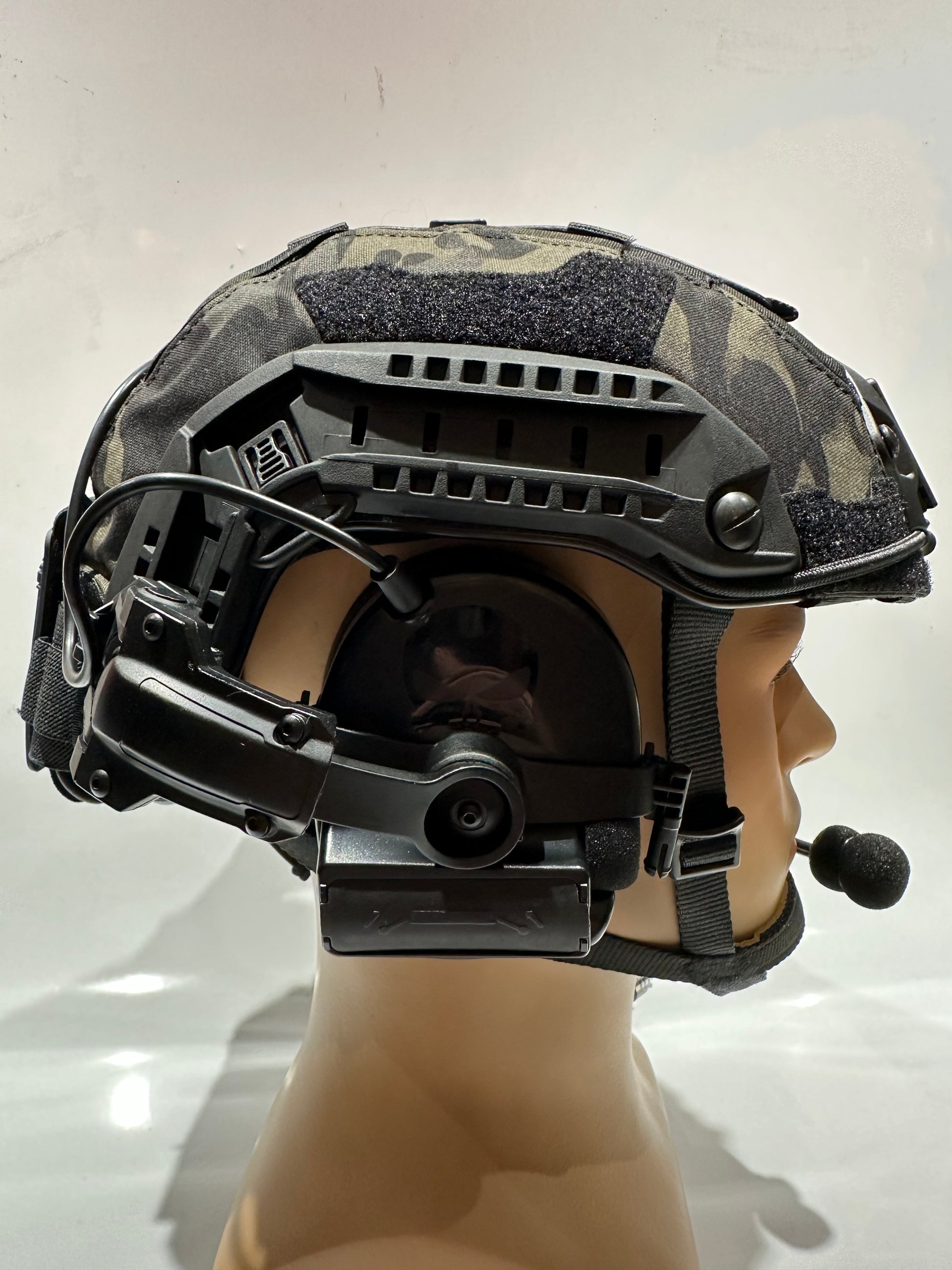 black multicam motorcycle helmet Maritime fast helmet Multicam Black with headset – HIG OPERATOR