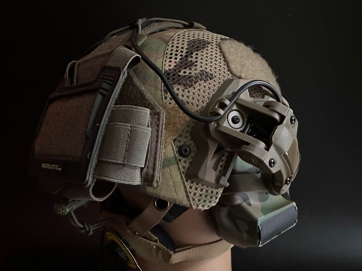 FMA Exfil Helmet airsoft with Functional Multicam Comtac headset