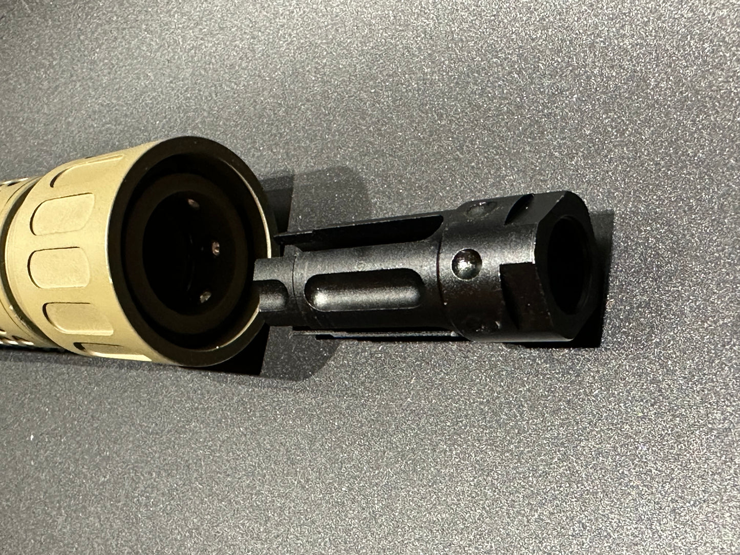 KS1/M4/AR 14mm CCW Flash hider with Quick Detach moderator.