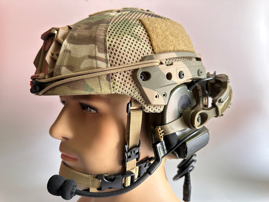 Exfil helmet with functional headset