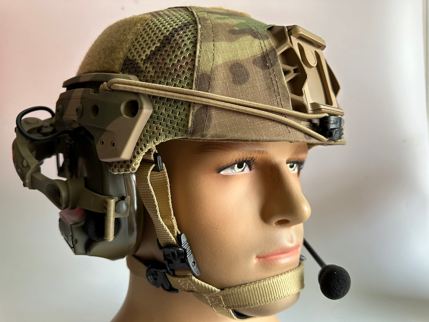 Exfil helmet with functional headset