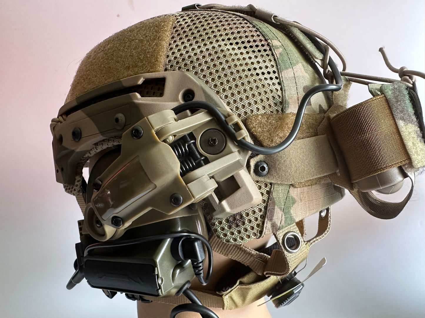 Exfil helmet with functional headset