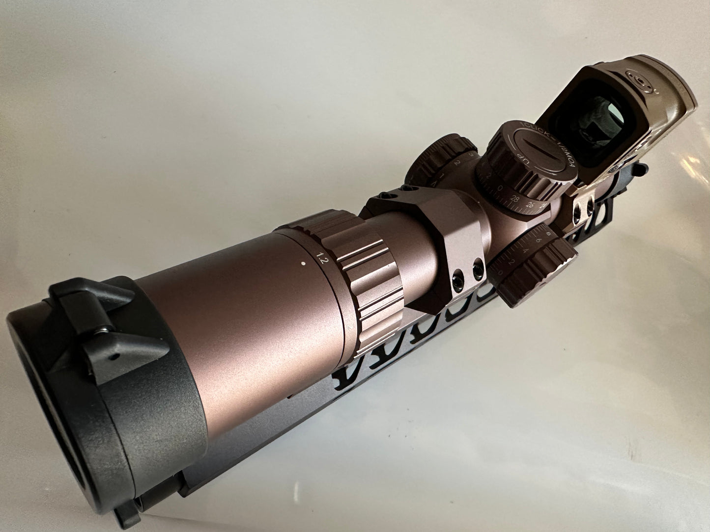 British Army 1-6x24 30mm tube scope (No scope logo) Red Dot with logo included.